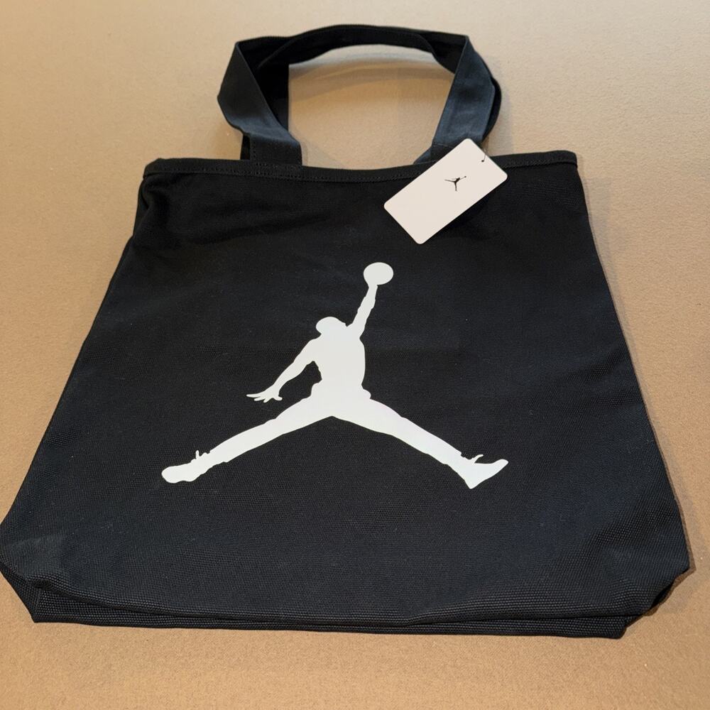 Jordan Black W/white Tote Tote Bag Large Jumpman